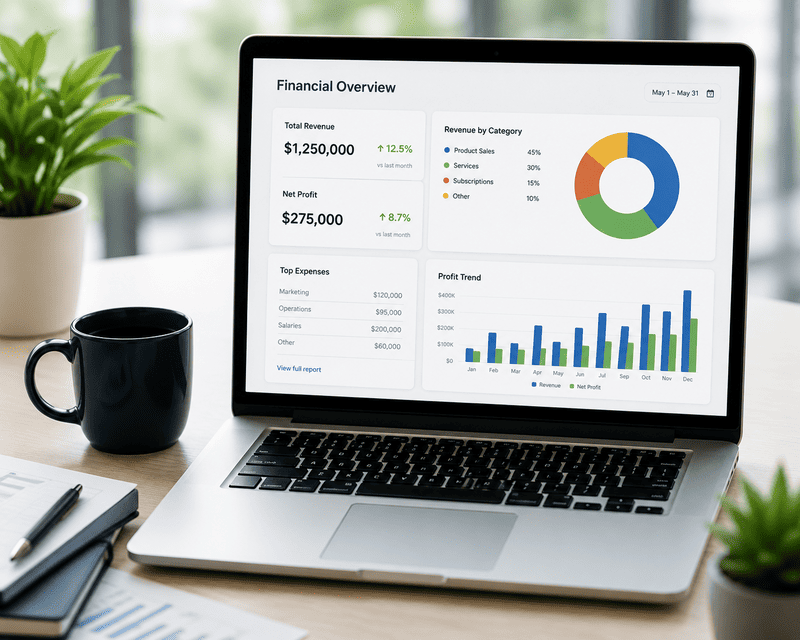 Financial dashboard and business analytics